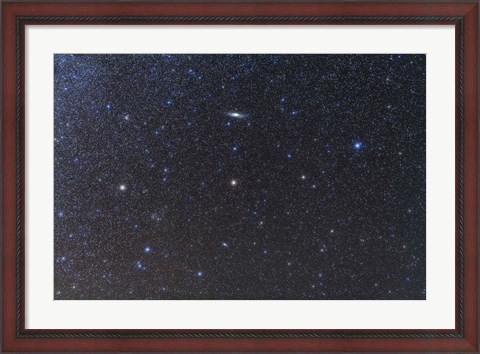 Framed Andromeda Galaxy and Triangulum Galaxy with star clusters Print