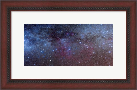 Framed constellations of Puppis and Vela in the southern Milky Way Print