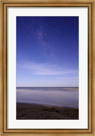 Framed meteor crossing the Milky Way, Miramar, Argentina Print