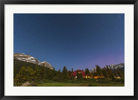Framed moonlit nightscape taken in Banff National Park, Alberta Canada Print