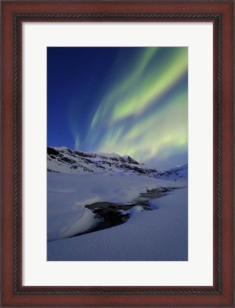 Framed Aurora Over Skittendalstinden in Troms County, Norway Print