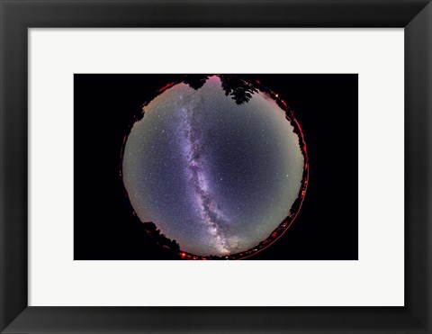 Framed Fish-eye lens view of the summer Milky Way Print