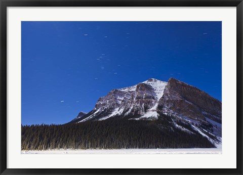 Framed Orion star trails above Mount Fairview, Alberta, Canada Print