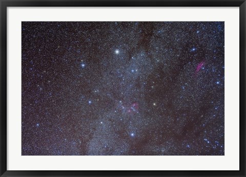 Framed Auriga constellation showing lanes of dark nebulosity Print