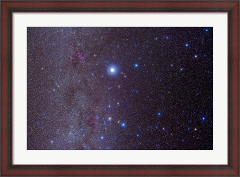 Framed constellation of Canis Major and nearby open clusters and nebulae Print