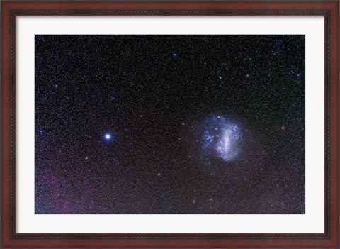 Framed Large Magellanic Cloud and bright star Canopus Print
