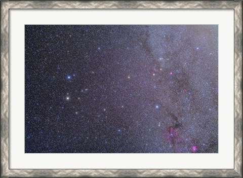 Framed Widefield view of the Gemini constellation with nearby deep sky objects Print