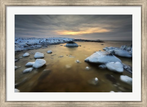 Framed frozen, rusty bay on Andoya Island in Nordland County, Norway Print