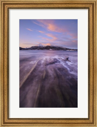 Framed Sunrise over Tjeldsundet in Troms County, Norway Print