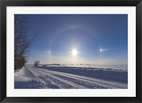 Framed Solar halo and sundogs in southern Alberta, Canada Print