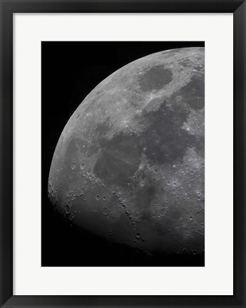 Framed limb and terminator of the waxing gibbous moon Print