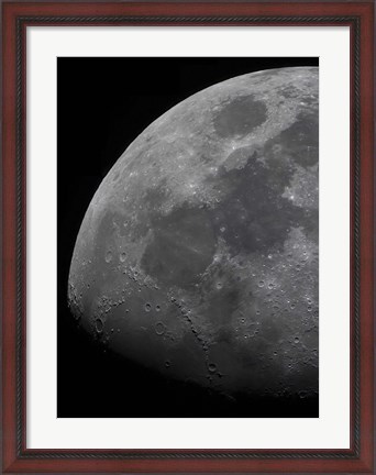 Framed limb and terminator of the waxing gibbous moon Print