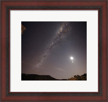 Framed Milky Way, the Moon and Venus over the fields in Azul, Argentina Print