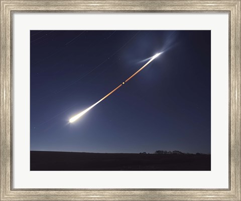 Framed Total lunar eclipse with eclipse motion trail Print