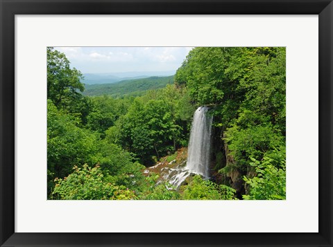 Framed Waterfall and Allegheny Mountains Print