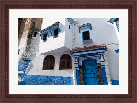 Framed Chefchaouen, Tangeri-Tetouan, Rif Mountains, Morocco Print