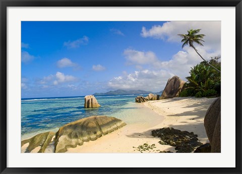 Framed Rock formations, La Digue Island, Seychelles Print