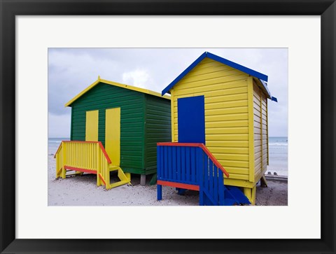 Framed Cottages near the water, Cape Town, South Africa Print