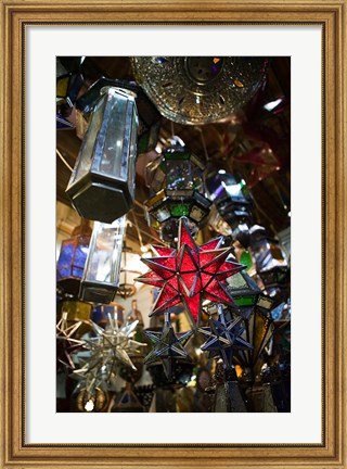 Framed Decorative Stars, The Souqs of Marrakech, Marrakech, Morocco Print