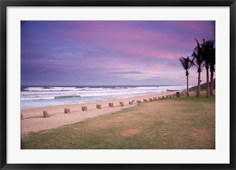 Framed Beaches at Ansteys Beach, Durban, South Africa Print
