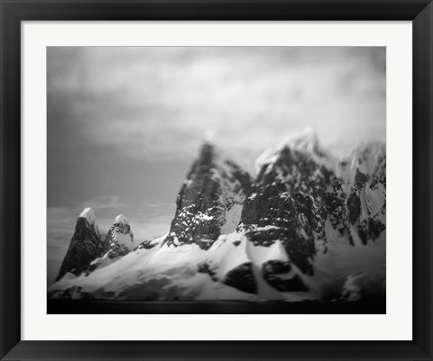 Framed Antarctica, Mountain peaks along Cape Renaud in Lemaire Channel. Print