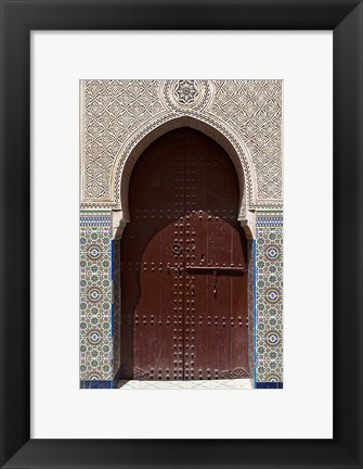 Framed Archway with Door in the Souk, Marrakech, Morocco Print