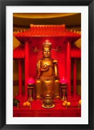 Framed God of General Guan Shrine in a Corporate Office, Shanghai, China Print