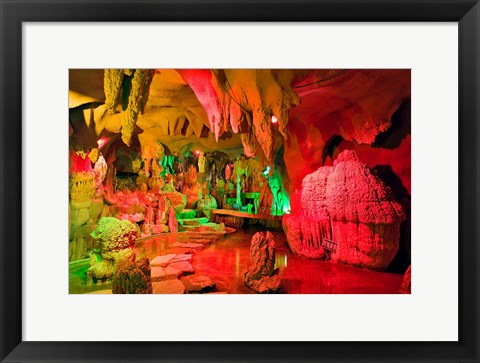 Framed Cave stalagmites, stalactites, Mutianyu, China, Print