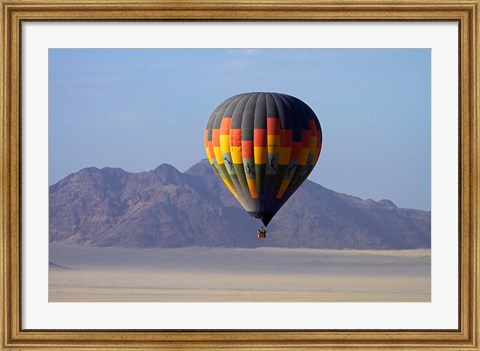 Framed Aerial view of Hot air balloon over Namib Desert, Sesriem, Namibia Print