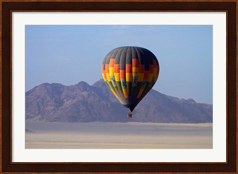 Framed Aerial view of Hot air balloon over Namib Desert, Sesriem, Namibia Print