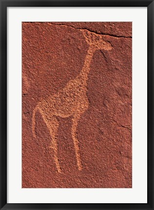 Framed Ancient rock etchings, Twyfelfontein, Damaraland, Namibia Print
