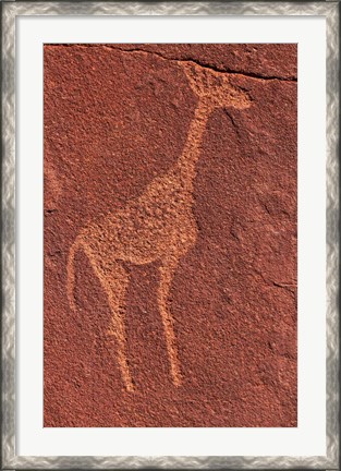 Framed Ancient rock etchings, Twyfelfontein, Damaraland, Namibia Print