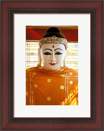 Framed Buddha Statue, Botataung Paya, Yangon, Myanmar Print