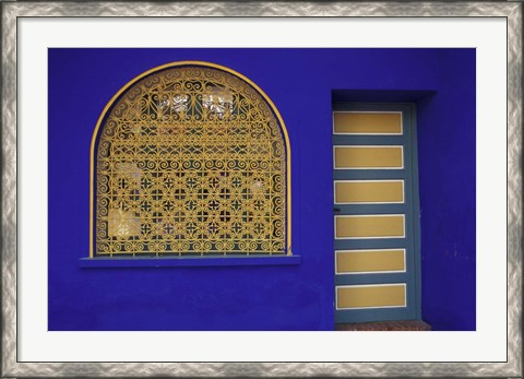 Framed Doorway in Jardin Majorelle, Marrakech, Morocco Print