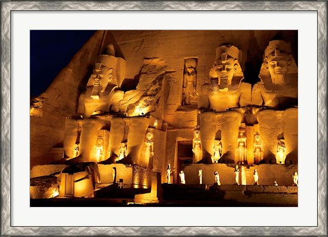 Framed Egypt, Abu Simbel, Greater Temple of Ramses II, Columns Print