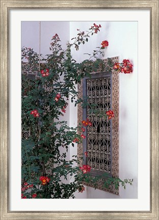 Framed Courtyard with Zellij (Mosaic Tilework), Marrakech, Morocco Print
