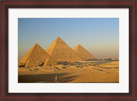 Framed Giza Pyramid, Giza Plateau, Old Kingdom, Egypt Print