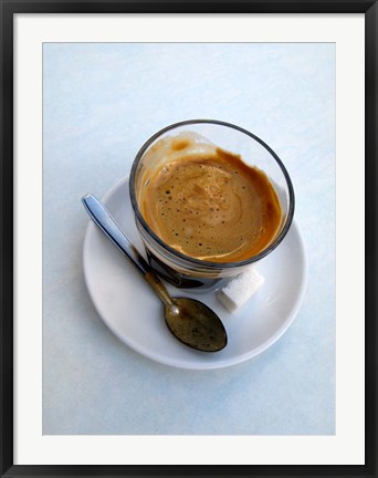 Framed Espresso Drink at Cafe in Essaouira, Morocco Print