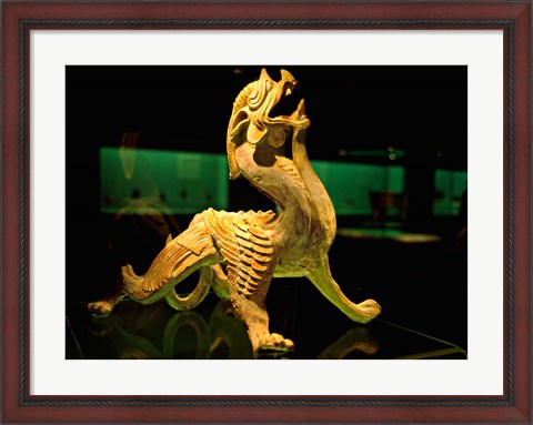 Framed China, Shanghai, Bixie Mythical Beast Statue Print