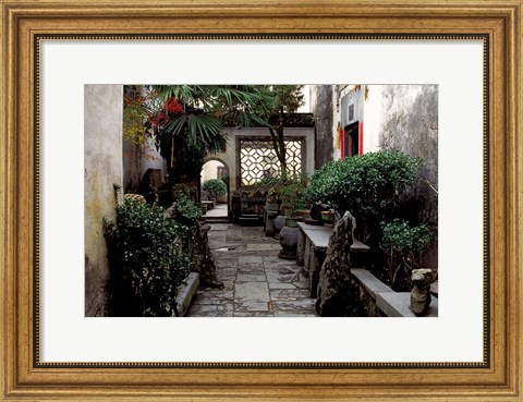 Framed Courtyard of Huizhou-styled House, China Print