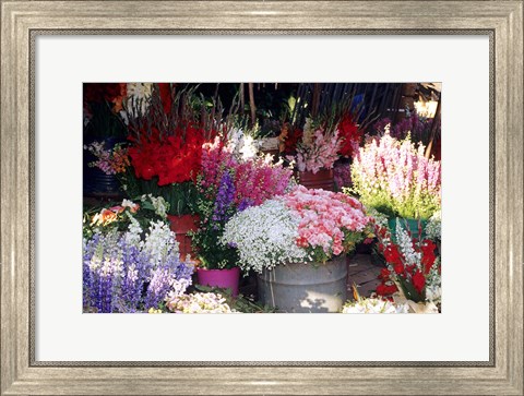 Framed Bunch of Flowers at the Market, Madagascar Print