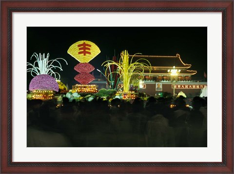 Framed Decoration Symbolizing Harvest in Tian An Men Square, Beijing, China Print