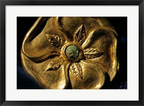 Framed Gold Artifact from Tillya Tepe, Elements of  Greek, Indian, Asian culture Print