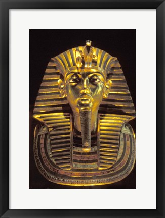 Framed Gold Death Mask, Cairo, Egypt Print
