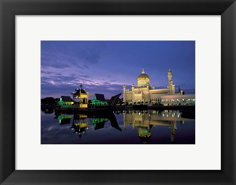 Framed Sultan Omar Ali Saifuddin Mosque, Brunei Print