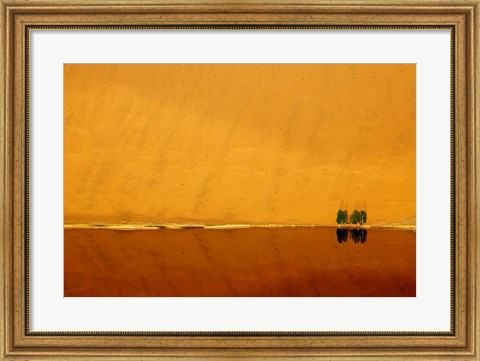 Framed Desert reflection. Badain Jaran Desert, Inner Mongolia, China. Print