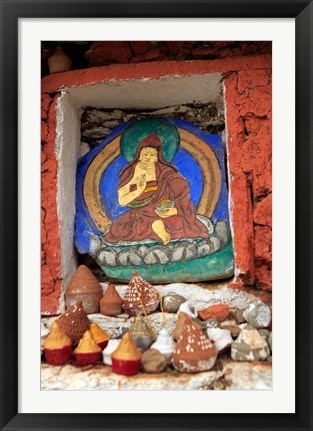 Framed Clay Stupas, Paro, Bhutan Print