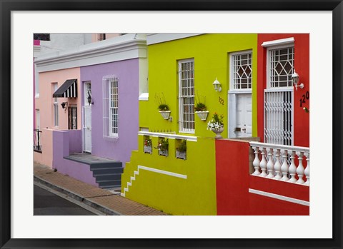 Framed Colorful houses, Bo-Kaap, Cape Town, South Africa Print