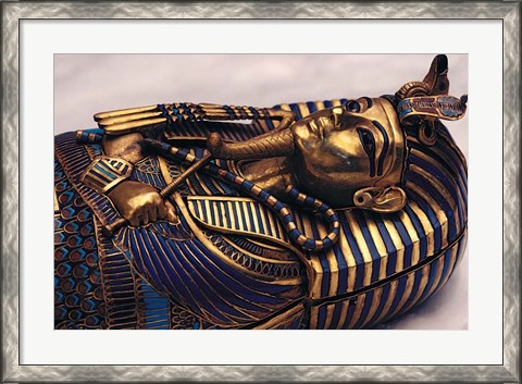 Framed Gold Coffinette, Tomb King Tutankhamun, Valley of the Kings, Egypt Print