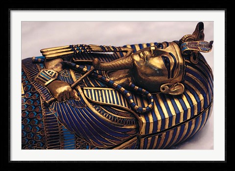 Framed Gold Coffinette, Tomb King Tutankhamun, Valley of the Kings, Egypt Print